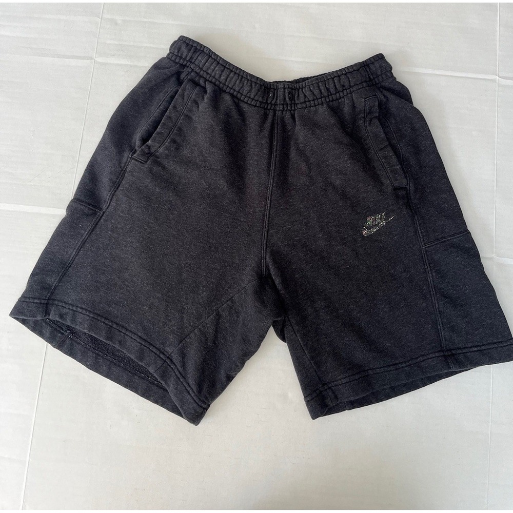 Nike Men Revival Fleece Shorts Standard Fit Black Heather Size Medium‎